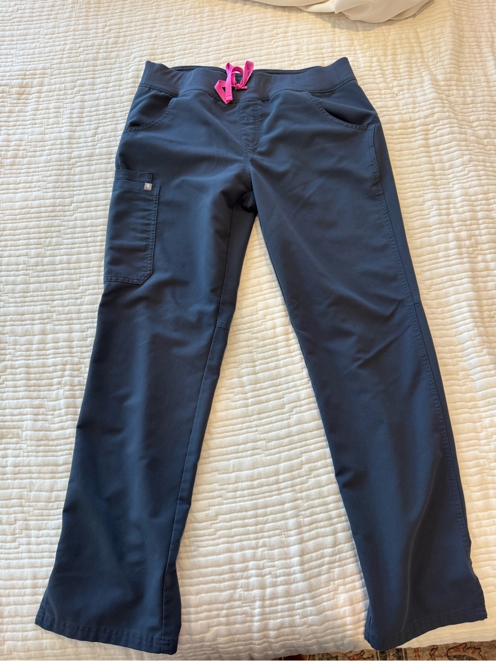 Women’s Navy Blue scrubs Pants with Pink Drawstring